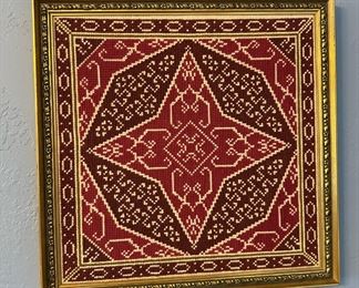 Gold Framed Embroidered Textile