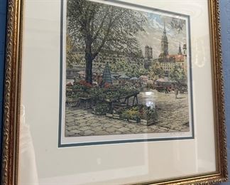 Framed and Signed Print Munched Viktualien Market