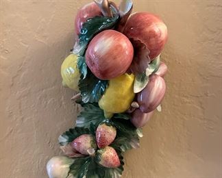 Ceramic Fruit Topiary Wall Hanging Decor