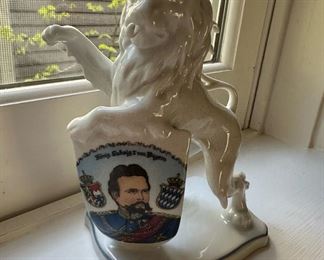 King Ludwig II Porcelain Lion Figurine