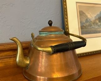 Copper and Brass Teapot