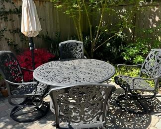 Black Wrought Iron Patio Table and Chairs