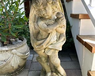 Cement Cherub Statue