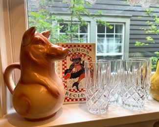 St Clement, French Majolica Pig Pitcher