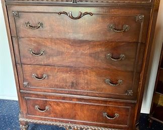 Ornately Carved Tall Dresser