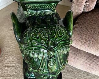 Mid Century Modern Chinese Green Porcelain Elephant