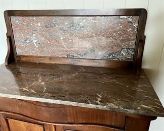 Walnut Marble Top Side Board