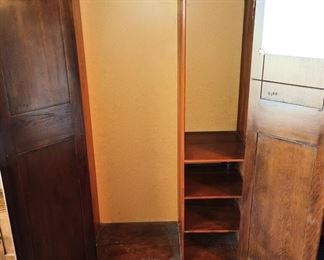 Antique Wood Double Door Wardrobe Armoire