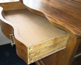 Oak Dresser with Mirror Attachment (No Mirror)