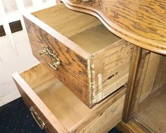 Oak Dresser with Mirror Attachment (No Mirror)