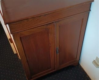 Small Wood Cabinet with Lift Top