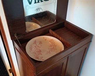 Small Wood Cabinet with Lift Top