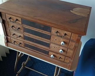 Willimantic Six Gord Antique Spool Cabinet