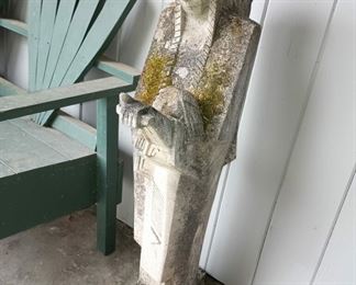 Native American Man and Child Cement Statue
