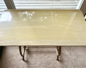 Cream and Gold Tone Dining Table