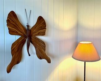Wood Carved Butterfly Wall Hanging