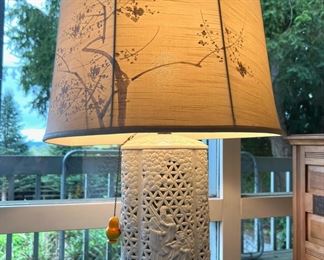 Mid Century Blanc De Chine Porcelain Table Lamp