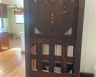 Carved Dark Oak Grandfather Clock