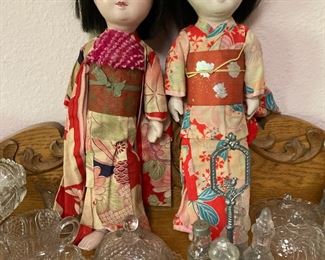 2 Antique Japanese Dolls
