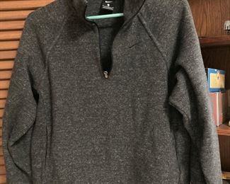 Gray Nike Zip Front Sweater, Size Sm