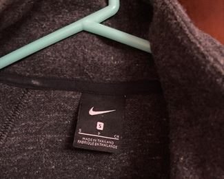 Gray Nike Zip Front Sweater, Size Sm