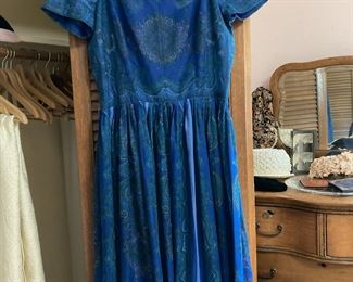 Blue Geometric Design Summer Dress