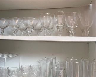 Assortment of Drinking Glasses, Champagne Glasses