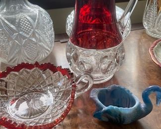 Pink Crystal Bullseye Design with Red Accents