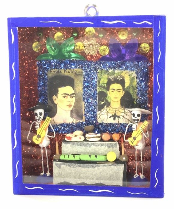 Hand Crafted Frida Kahlo Shadowbox Art, Mexico
