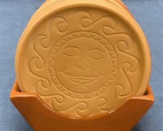 WIELAND WARE Terracotta Sun Coasters Set 6
