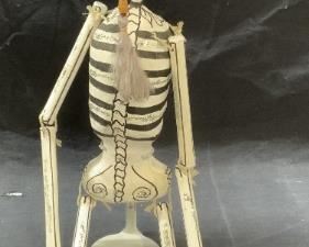 XL Papier Mache Skeleton Figural Mexico 24inL
