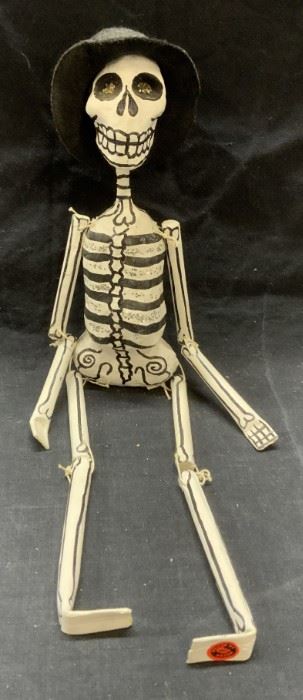 Papier Mache Skeleton Figural Mexico 15inL
