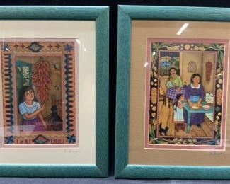 2 Diana Bryer Signed Framed Lithographs
