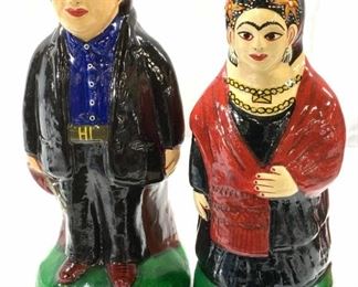 Pair Hand Painted S/P Shakers F Kahlo, D.Rivera
