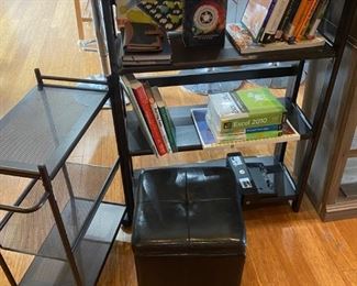 Bookcase, Books, Rolling Cart Ottoman