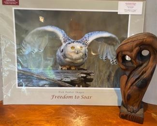 Carved Owl Rick Hunter Fine Art Poster