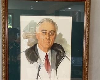 Framed Franklin D. Roosevelt Litho Print
