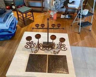 Metal Candelabra, Metal Candlesticks Metal Repro Ceiling Tiles