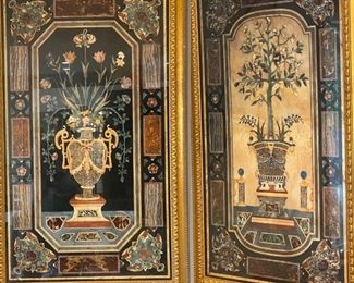 Pair Gold Framed Greecian Litho Prints