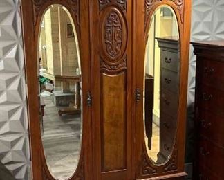 Vintage Wood Armoire