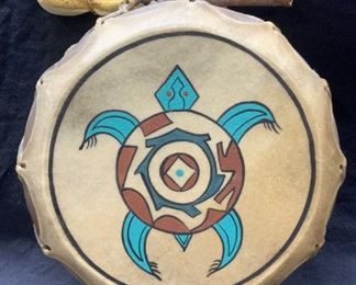 Native American Hand Painted Taos Drum
