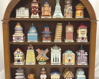 05 Spices Of The World Full Set With Decorative Shelf, From The Danbury Mint