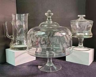 Beautiful Dome Cake Plate,Pitcher And Covered Dish For CandyCookies Possible Princess Brand