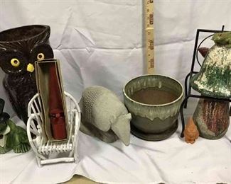 Decorative Garden Items Cement Armadillo, Plaster Pot, Butterfly Flower Pot Chair And More