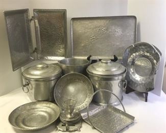 Hammered Aluminum 15 Vintage Pieces