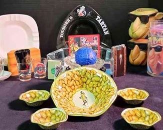 Joe Camel Collectibles, Mr. Peanut Bowls, Variety Of Ashtrays