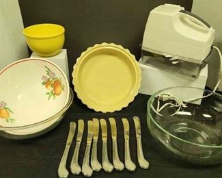 Large Decorative Serving Bowls, Electric Ice Crusher, 8 Butter Knives