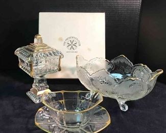 Lenox 24 KT Gold Rimmed Presidents Club Bowl And Vintage Gold Rimmed