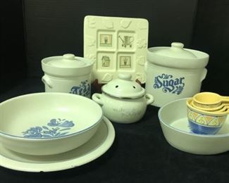 Pfaltzgraff Canisters, Serving Ware, Measuring Cups, 4 Spoon Holder