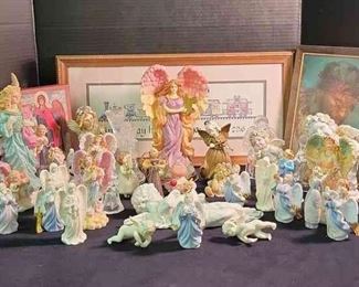 Religious Pictures And Angel Figurines